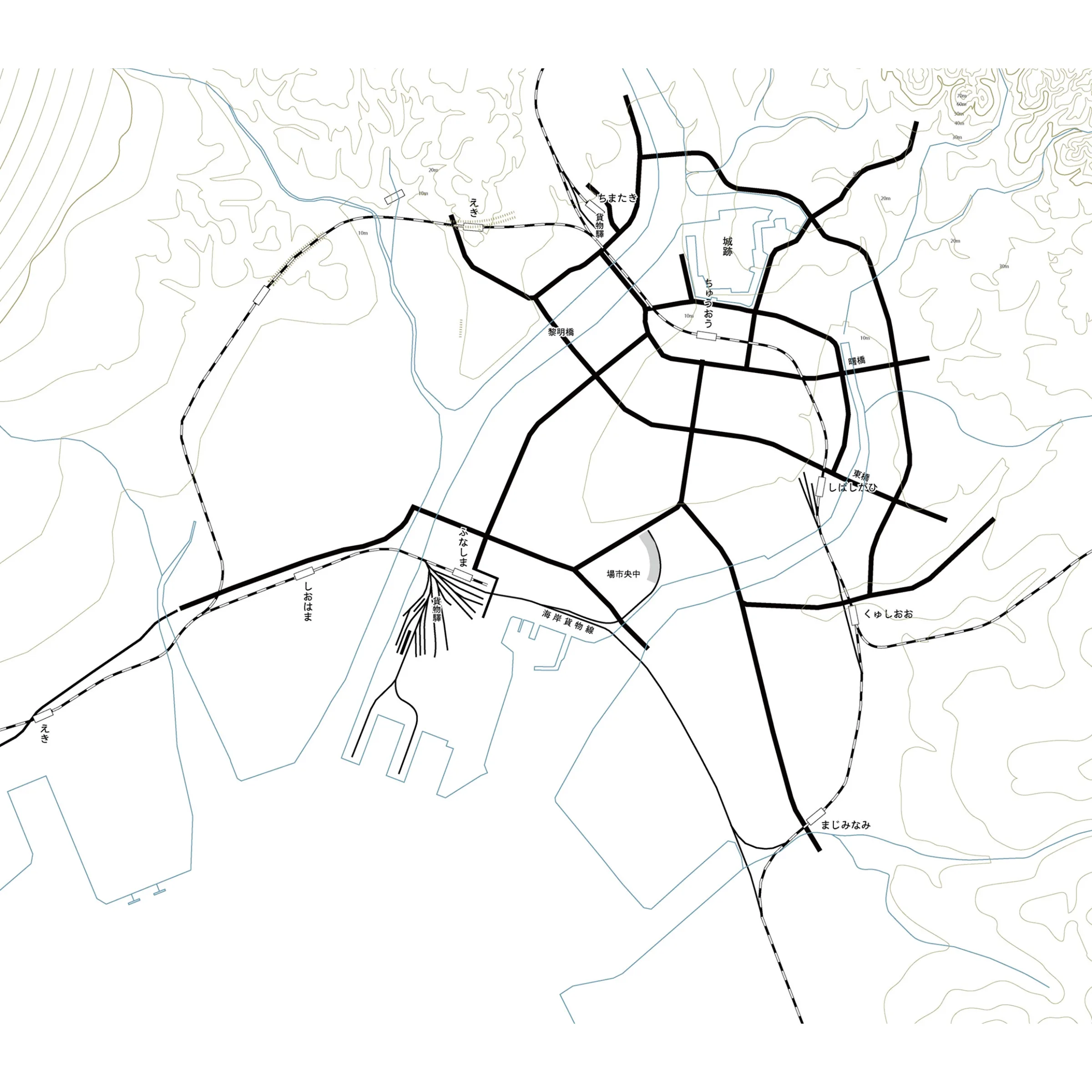 Road network map of Kakeshima