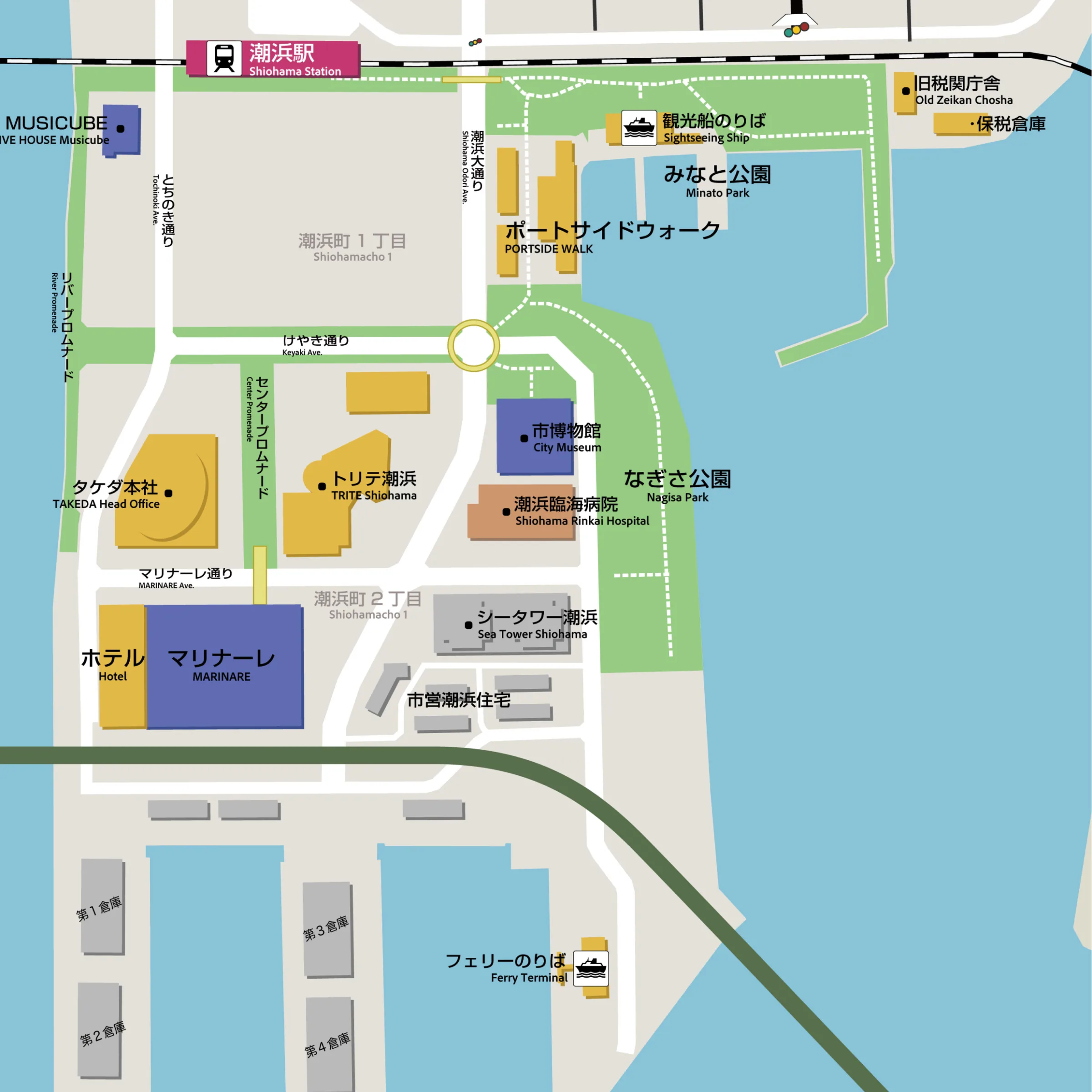 Guide map of the Shiohama area